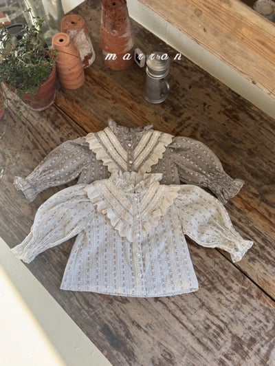 Marron13｜(1y-6y) 層次蕾絲花邊襯衫4