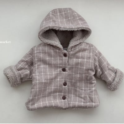 mimi market08 (65-85cm)  格子鈕扣外套4