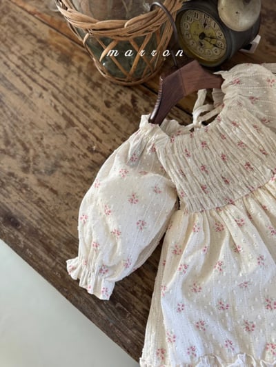 Marron24｜(1y-6y) 春日碎花荷葉洋裝10