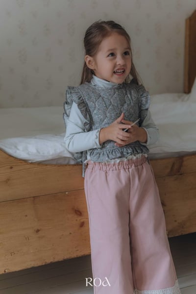 ROA32｜(80cm-120cm) 2色下擺蕾絲邊直筒褲15