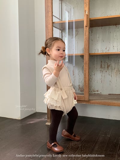 JE 606｜(73-100cm)  絨毛翻領吊帶褲套裝19