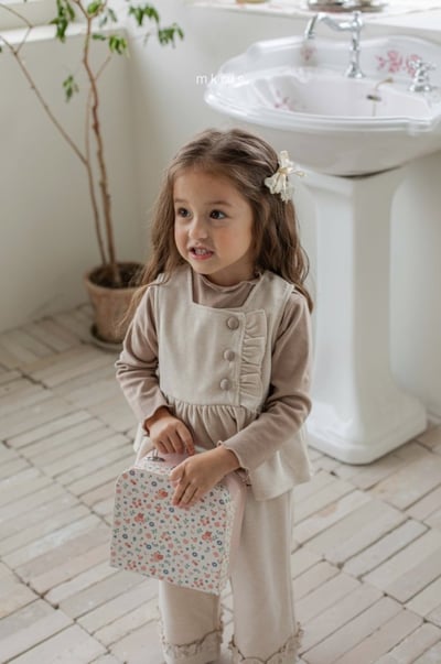 M-KIDS35｜(65-115cm) 2色磨毛荷葉微寬褲11