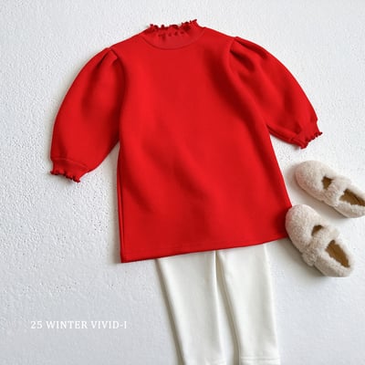 vivid89｜(78cm-125cm) 捲邊公主袖洋裝12