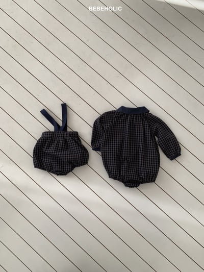 Bebe holic28｜(3m-18m) 格紋有領包屁衣6
