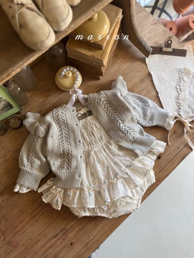 Marron32｜(3m-18m) 春日碎花荷葉包屁裙10