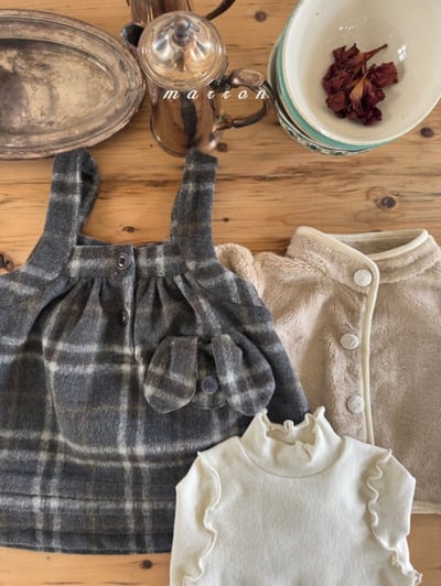 Marron 20｜(1y-6y) 學院格紋吊帶洋裝16