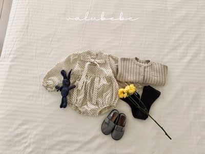 Valubebe42｜(65-80) 印花蝴蝶緞帶包屁衣12