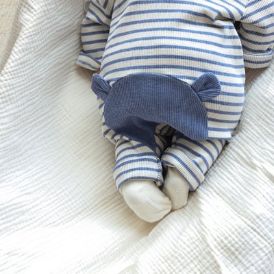 LEMONADE06｜(55cm-85cm) 2色小熊條紋包屁連身衣含帽子15