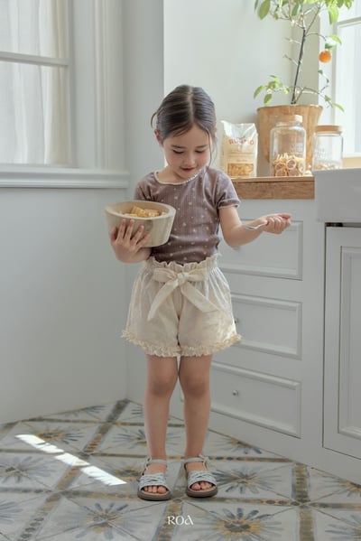 ROA30｜(6m-18m) 2色花邊緞帶短褲6