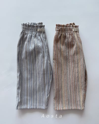 AOSTA56｜(6m-5y) 2款亞麻小標線條褲1