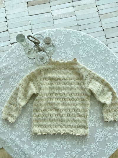 Monpetitbebe07｜(70cm-110cm) 捲邊壓紋花上衣2