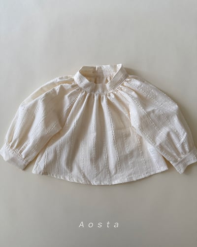 AOSTA21｜(6m-5y) 立領壓紋/細條襯衫5