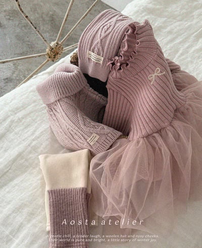 AOSTA10｜(6m-5y) 磨毛蝴蝶捲邊薄紗洋裝8