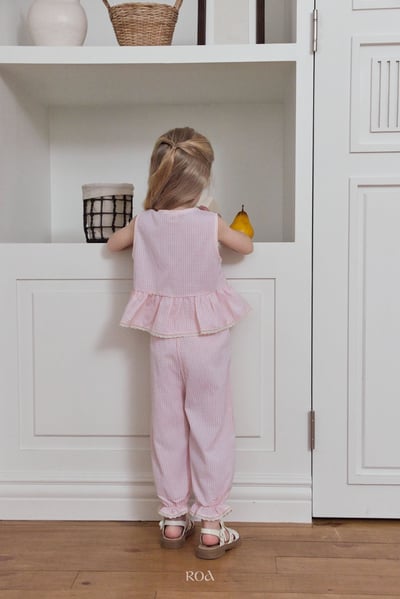 ROA03｜(6m-18m) 2色蕾絲波浪邊棉麻縮口套裝14