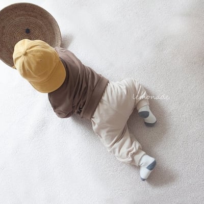 LEMONADE52｜(55cm-85cm) 2色素面拼布束口褲8