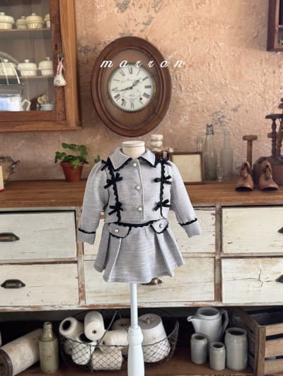 Marron54｜(1y-6y) 古典蕾絲滾邊套裝9