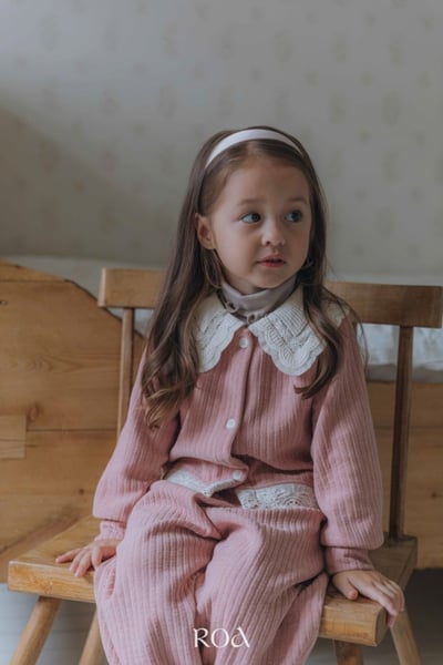 ROA11｜(80cm-120cm) 2色蕾絲翻領絨毛開衫上衣18