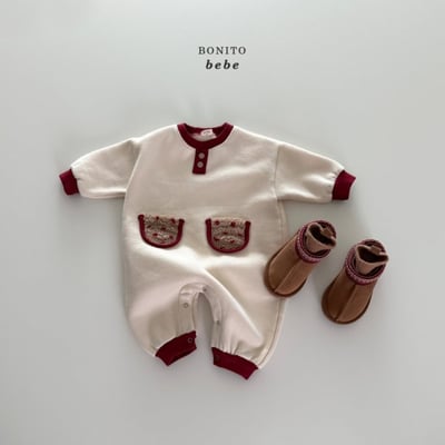 Bonito57｜(3m-18cm) 撞色口袋連身衣9