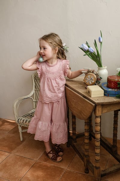 FLO28｜(75-140) 鏤空喇叭七分褲5