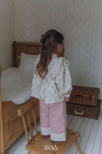 ROA32｜(80cm-120cm) 2色下擺蕾絲邊直筒褲17