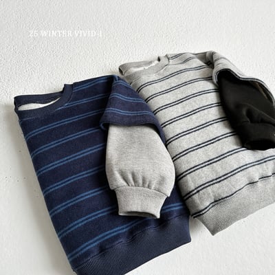 vivid65｜(78cm-125cm) 條紋撞色設計上衣8