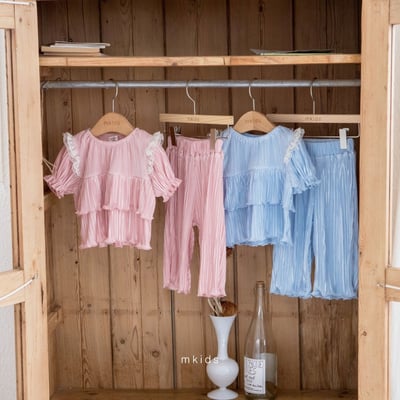 M-KIDS08｜(65-115cm) 浪漫褶皺套裝1