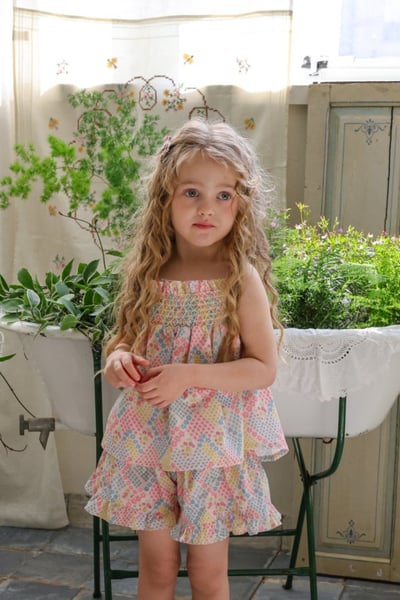 FLO22｜(75-140) 碎花細肩娃娃衣1