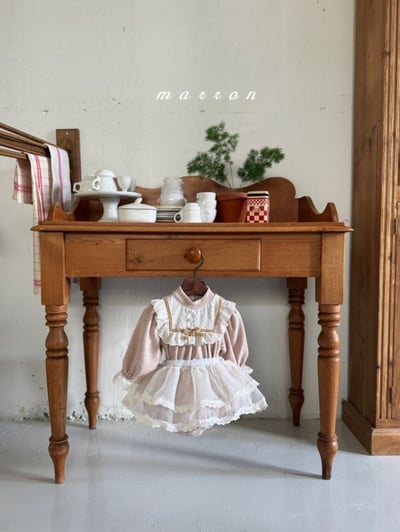 Marron 44｜(3m-18m) 法式薄紗圍裙8