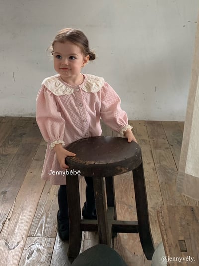 JE551｜(73-100cm) 蕾絲花邊領壓紋套裝8