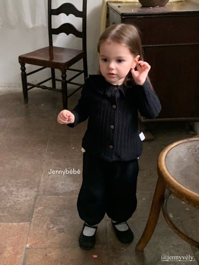 JE572｜(66-90cm) 荷葉領開襟外套/棉紗花邊束口褲6