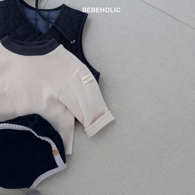 Bebe holic49｜(3m-18m) 撞色領素面上衣10