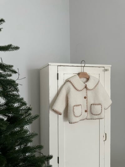 MONBEBE25｜(1y-6y) 滾邊刷毛翻領外套3