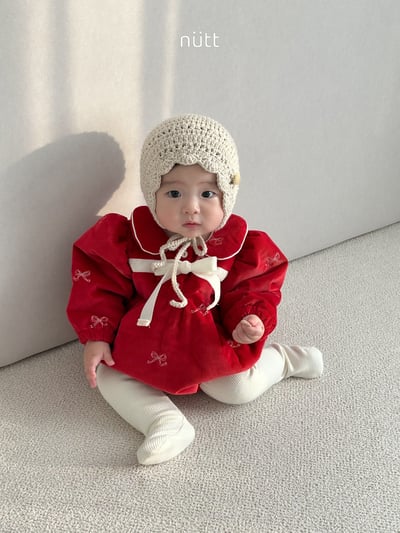 Nutt05｜(3m-16m) 蝴蝶結夾層棉包屁衣3