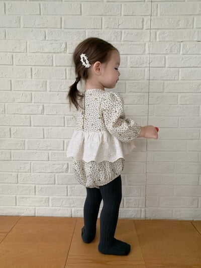 JE616｜(66cm-90cm) 碎花蕾絲背心設計包屁衣11