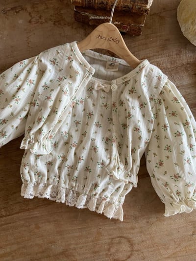 Anne Shirley23｜(3m-24m) 2色細肩碎花/波點蕾絲背心10