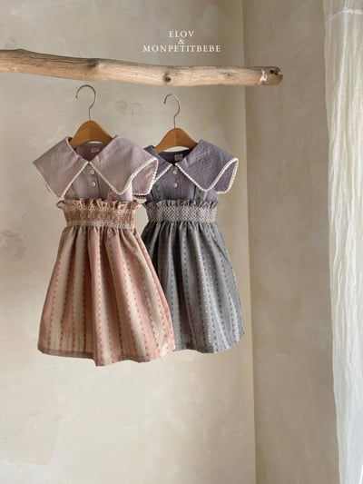 Mon petit10｜(73-118m) 抓皺壓花吊帶裙11