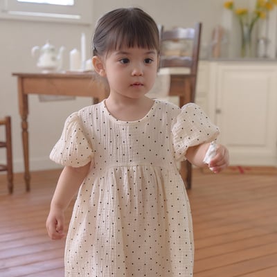 bebe nine34  (65cm-115cm) 2色點點公主袖連身裙8