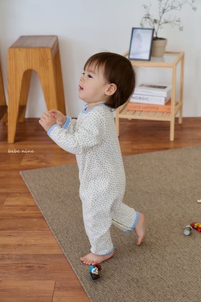 bebe nine08 (55cm-75cm) 2色碎花滾邊家居連身衣9