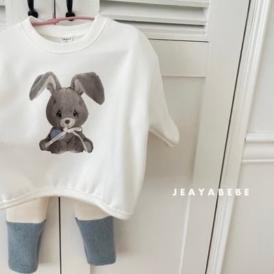 JEAYA09｜(70cm-110cm) 2色小兔印花休閒上衣+拼色內搭褲7