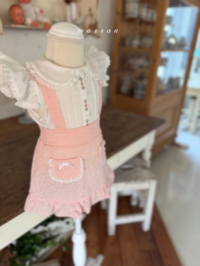 Marron22｜(1y-6y) 雛菊口袋吊帶裙8