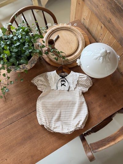 Marron01｜(3m-18m) 蕾絲蘋果套裝14