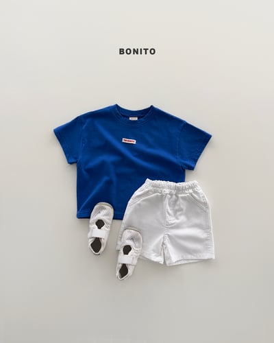 Bonito48｜(75cm-125cm) 5色小標貼圓領上衣10