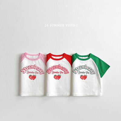 vivid47｜(78cm-125cm) 3款草莓圖案插肩上衣1