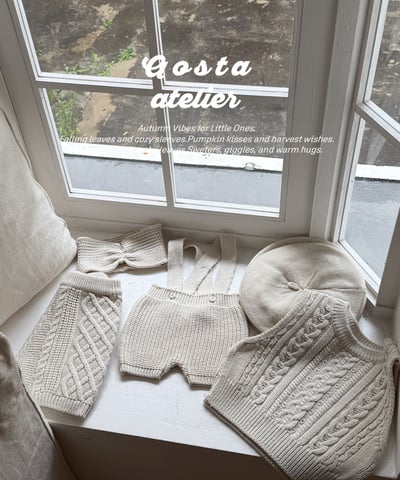 AOSTA50｜(6m-5y) 可愛針織背帶褲6