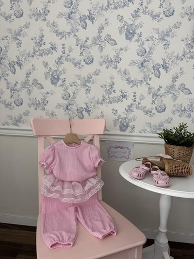 LePetitmot09｜(80-125cm) 蕾絲泡泡袖套裝7