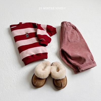 vivid34｜(78cm-125cm) 燈芯絨小布直筒長褲9