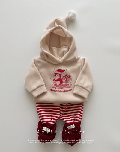 AOSTA27｜(6m-5y) 冬季企鵝印花連帽休閒上衣23