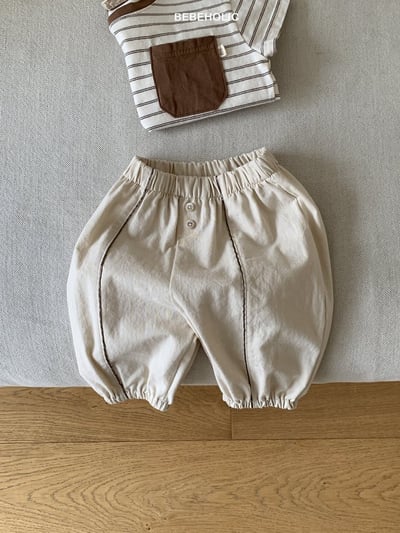 Bebe holic03｜(3m-18m) 簡約亞麻褲13
