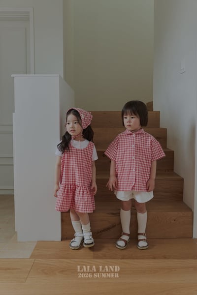 lala land47｜(75-120cm) 2色格紋/印花洋裝4