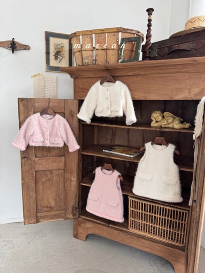 Marron 23｜(1y-6y) 羽毛珍珠背心洋裝5